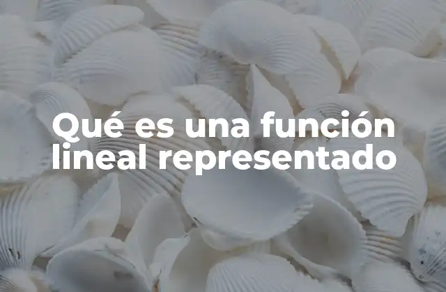 Qué es una Función Lineal Representado