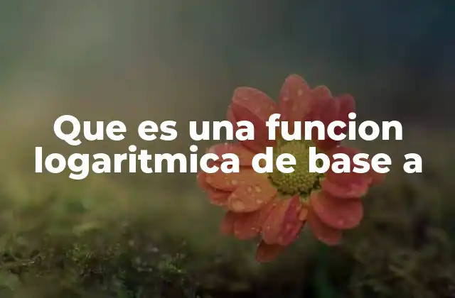 Que es una Funcion Logaritmica de Base a