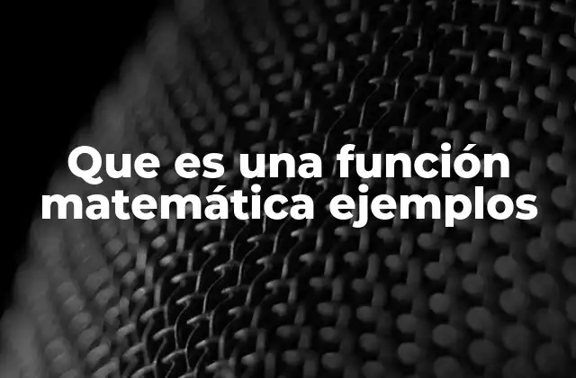 Que es una Función Matemática Ejemplos