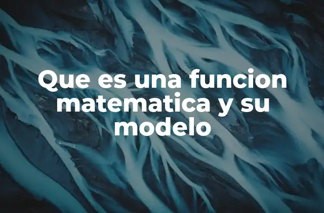 Que es una Funcion Matematica y Su Modelo