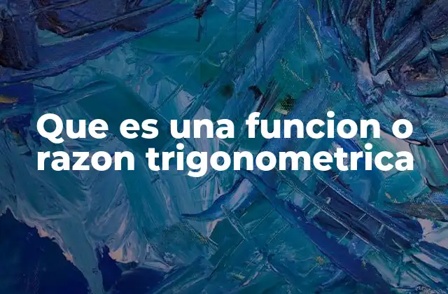 Que es una Funcion o Razon Trigonometrica