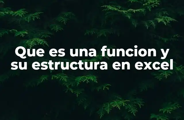 Que es una Funcion y Su Estructura en Excel