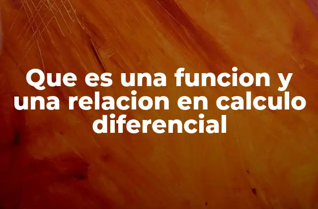 Que es una Funcion y una Relacion en Calculo Diferencial