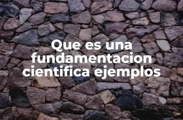 Que es una Fundamentacion Cientifica Ejemplos
