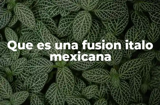 Que es una Fusion Italo Mexicana