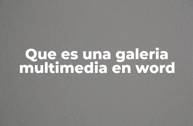 Que es una Galeria Multimedia en Word