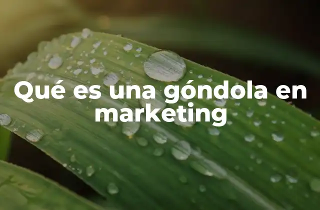 Qué es una Góndola en Marketing