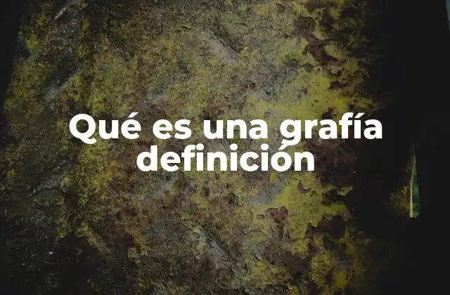 Qué es una Grafía Definición