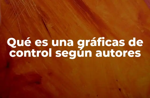 Qué es una Gráficas de Control según Autores