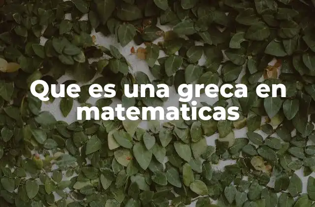 Que es una Greca en Matematicas