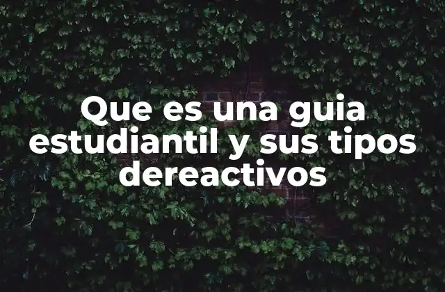 Que es una Guia Estudiantil y Sus Tipos Dereactivos