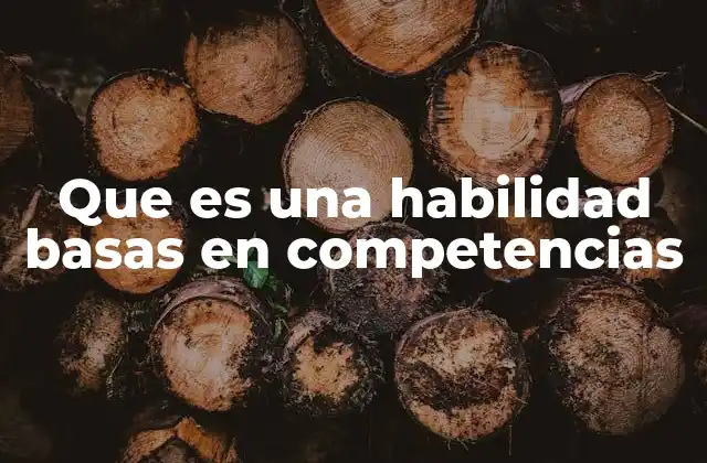 Que es una Habilidad Basas en Competencias