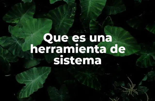 Que es una Herramienta de Sistema