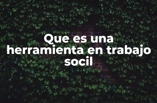 Que es una Herramienta en Trabajo Socil