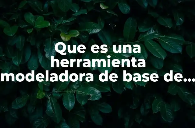 Que es una Herramienta Modeladora de Base de Datos