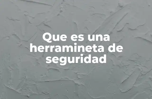 Que es una Herramineta de Seguridad