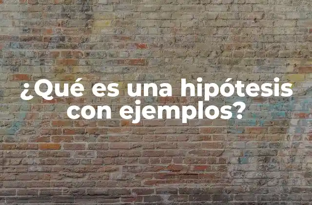 ¿qué es una Hipótesis con Ejemplos?