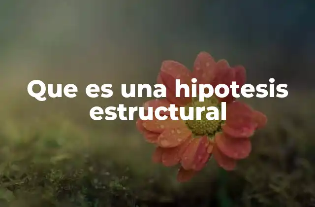Que es una Hipotesis Estructural