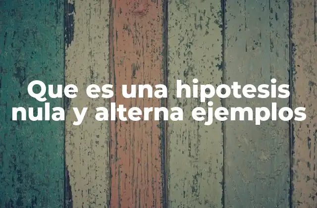 Que es una Hipotesis Nula y Alterna Ejemplos