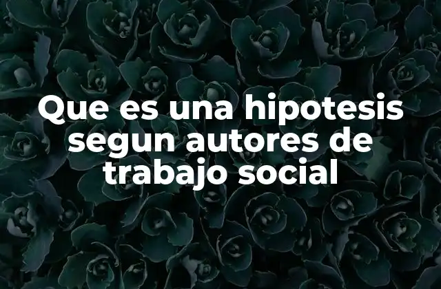 Que es una Hipotesis Segun Autores de Trabajo Social