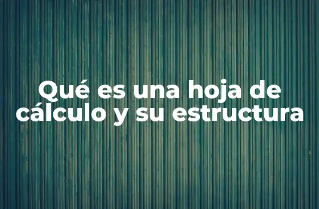 Qué es una Hoja de Cálculo y Su Estructura 2 La importancia de las hojas de cálculo en la vida moderna