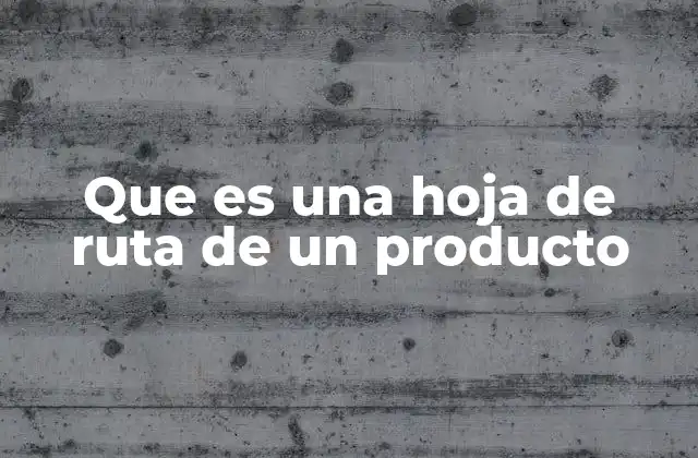 Que es una Hoja de Ruta de un Producto