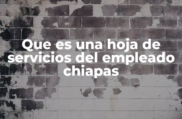 Que es una Hoja de Servicios Del Empleado Chiapas