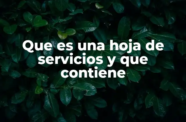 Que es una Hoja de Servicios y que Contiene