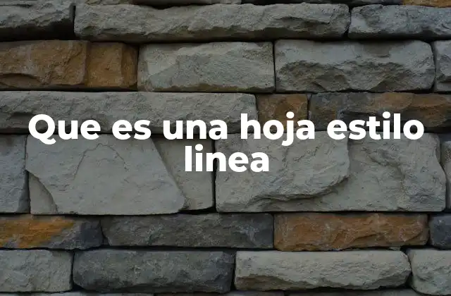 Que es una Hoja Estilo Linea