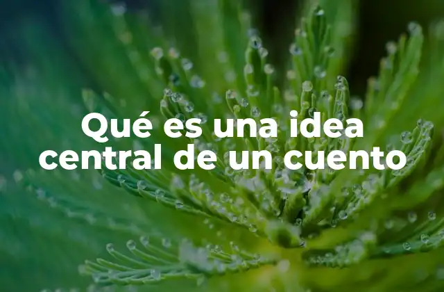 Qué es una Idea Central de un Cuento