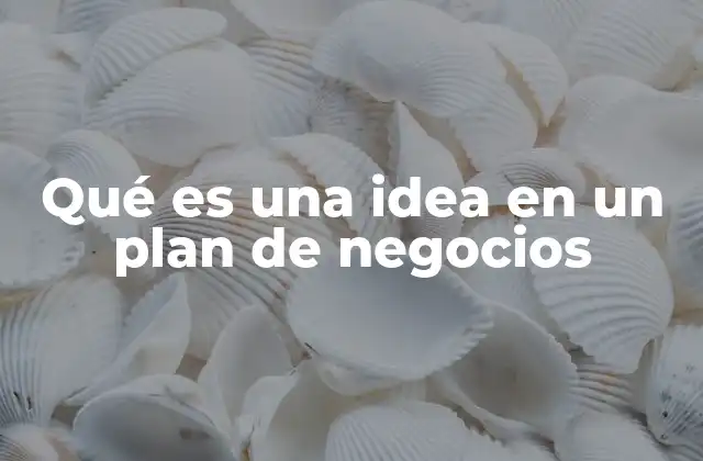 Qué es una Idea en un Plan de Negocios
