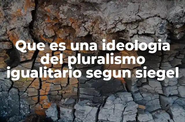 Que es una Ideologia Del Pluralismo Igualitario Segun Siegel