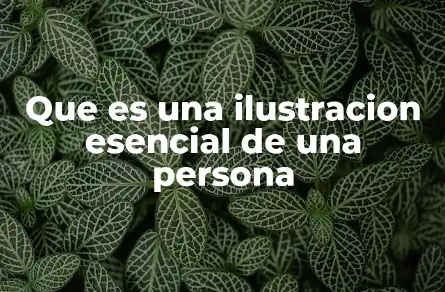 Que es una Ilustracion Esencial de una Persona