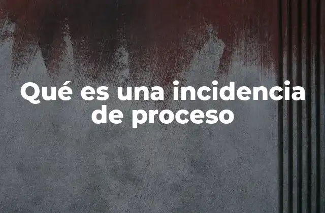 Qué es una Incidencia de Proceso