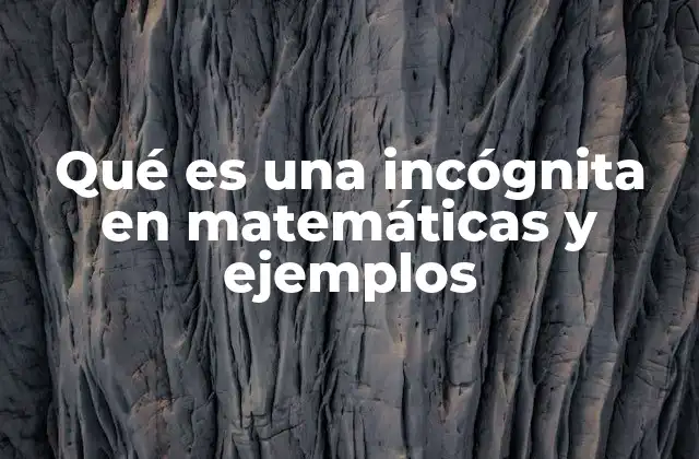 Qué es una Incógnita en Matemáticas y Ejemplos