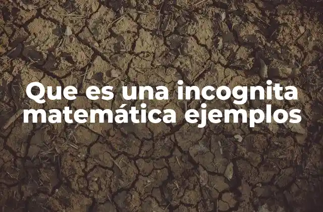 Que es una Incognita Matemática Ejemplos