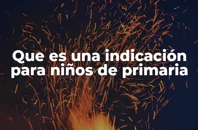 Que es una Indicación para Niños de Primaria