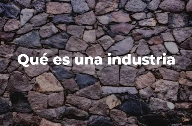 Qué es una Industria