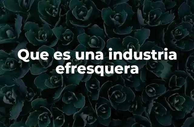 Que es una Industria Efresquera 2 El papel de la industria efresquera en la economía
