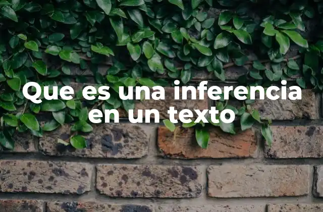 Que es una Inferencia en un Texto