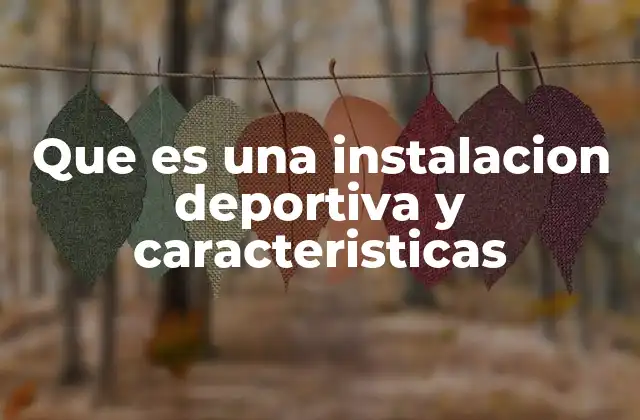 Que es una Instalacion Deportiva y Caracteristicas
