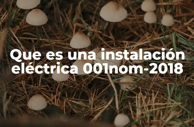 Que es una Instalación Eléctrica 001nom-2018