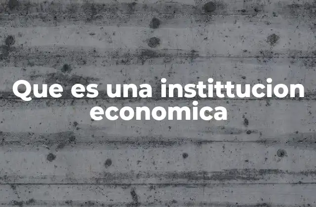 Que es una Instittucion Economica