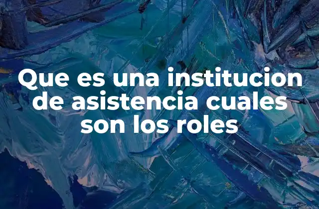 Que es una Institucion de Asistencia Cuales Son los Roles