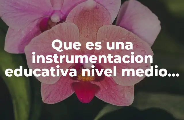 Que es una Instrumentacion Educativa Nivel Medio Superior