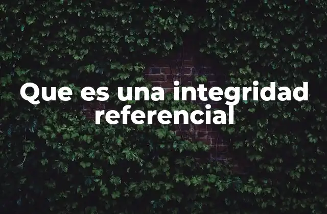 Que es una Integridad Referencial
