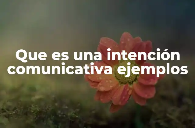 Que es una Intención Comunicativa Ejemplos