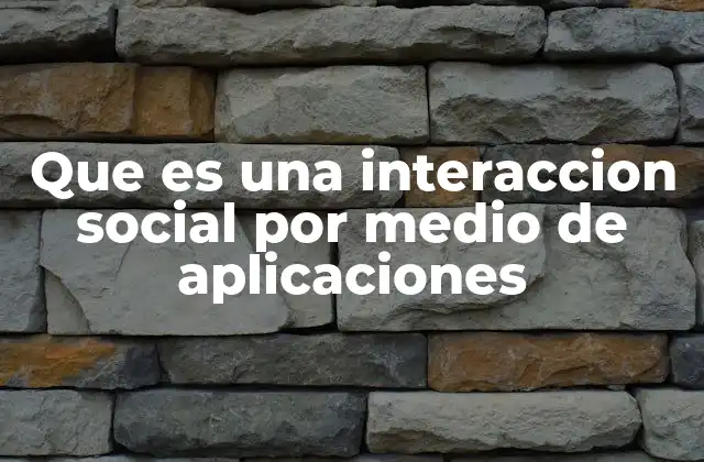 Que es una Interaccion Social por Medio de Aplicaciones