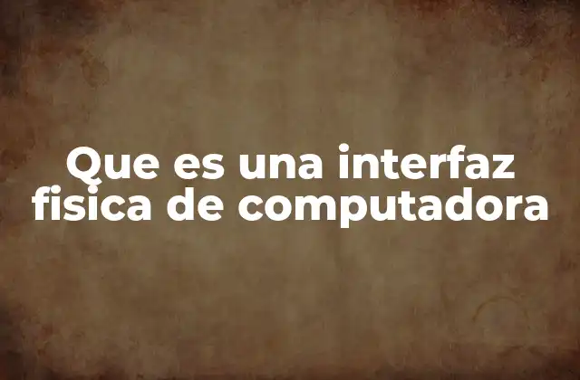 Que es una Interfaz Fisica de Computadora