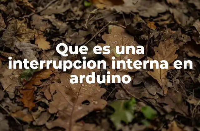 Que es una Interrupcion Interna en Arduino
